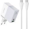 Nástenná nabíjačka LDNIO A2620C USB, USB-C 65W + kábel USB-C - USB-C