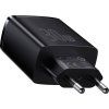 Nabíječka Baseus Compact Quick Charger, 2xUSB, USB-C, PD, 3A, 30W (czarna)