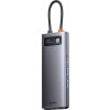 Dokovacia stanica 9v1 Baseus Metal Gleam Series, USB-C na 2x USB 3.0 + 2x HDMI + USB 2.0 + USB-C PD + Ethernet RJ45 + microSD/SD