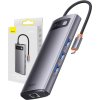 Dokovacia stanica 7v1 Baseus radu Metal Gleam, USB-C na 3x USB 3.0 + 2x HDMI + USB-C PD + Ethernet RJ45
