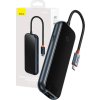 Dokovacia stanica 5v1 Baseus radu AcmeJoy USB-C na 2xUSB 3.0 + USB 2.0 + USB-C PD + RJ45 (tmavo šedý)