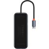 Dokovacia stanica 5v1 Baseus radu AcmeJoy USB-C na 2xUSB 3.0 + USB 2.0 + USB-C PD + RJ45 (tmavo šedý)