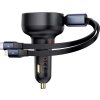 Car Charger Baseus Enjoyment USB-C with USB-C kábel a Lightning 60W (black)