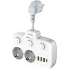 Napájecí lišta s 2 zásuvkami AC, 3x USB, USB-C, LDNIO SE2435, 2500W (bílá)