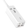 Napájecí lišta s 1 zásuvkou AC, 2x USB, 2x USB-C 65W LDNIO SC1418, EU/US, 2500 W (bílá)