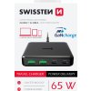 SWISSTEN MINI DESKTOP ADAPTÉR GaN 2x USB-C + 2xUSB 65W POWER DELIVERY ČIERNY