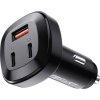 Nabíječka do auta Acefast B3, 66 W, 2x USB-C + USB (černá)