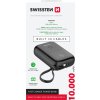 SWISSTEN POWER BANK 10000 mAh 22,5W S INTEGROVANÝMI KÁBLAMI USB-C A LIGHTNING