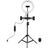 Stativový držák Puluz s 26cm LED Ringem (světlem)  Vlogging , 1,1m výška PKT3070B