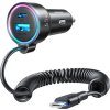 Nabíječka do auta Joyroom JR-CL07, 3 v 1, 1x USB + 1x PD, 55W + kabel Type-C (černá)