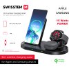 SWISSTEN bezdrátová nabíječka 3v1 station pro Apple a Samsung černá