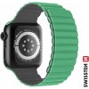 SWISSTEN ŘEMÍNEK PRO APPLE WATCH SILIKONOVÝ - MAGNETIC 38 / 40 / 41 mm ZELENO/ŠEDÝ