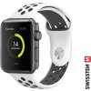 SWISSTEN ŘEMÍNEK PRO APPLE WATCH SILIKONOVÝ - SPORT 38 / 40 / 41 mm PLATINOVO/ČERNÝ