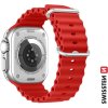 SWISSTEN ŘEMÍNEK PRO APPLE WATCH SILIKONOVÝ - MARINE STRAPS 42 / 44 / 45 / 49 mm ČERVENÝ