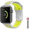 SWISSTEN REMIENOK PRE APPLE WATCH SILIKÓNOVÝ - ŠPORT 42 / 44 / 45 / 49 mm STRIEBORNO/ŽLTÝ