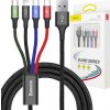 Baseus Fast USB kabel 4v1 2xUSB-C / Lightning / Micro 3,5A 1,2m - černý