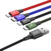 Baseus Fast USB kábel 4v1 USB-C / 2x Lightning / Micro 3,5 A 1,2 m - čierny