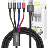 Baseus CA1T4-A01 Fast 4in1 Kabel 2x Lightning, USB-C, MicroUSB 3.5A 1.2m Black