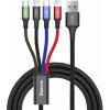 Baseus Fast USB kabel 4v1 USB-C / 2x Lightning / Micro 3,5A 1,2m - černý