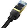 Opletený síťový kabel cat.7 Baseus Ethernet RJ45, 10Gbps, 1m (černý)