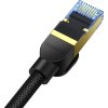 Opletený síťový kabel cat.7 Baseus Ethernet RJ45, 10Gbps, 10m (černý)