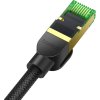 Opletený sieťový kábel cat.8 Baseus Ethernet RJ45, 40 Gb/s, 8 m (čierny)