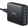 Síťová nabíječka GaN Rocoren 3x USB-C, 3x USB, 100W (černá)