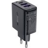 Sieťová nabíjačka Acefast A57 GaN 2xUSB-A+USB-C PD35W EU (čierna)