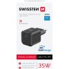SWISSTEN SÍŤOVÝ ADAPTÉR GaN 1x USB-C 35W POWER DELIVERY ČERNÝ