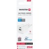 SWISSTEN SIEŤOVÝ ADAPTÉR GaN 1x USB-C 35W PD + 1x USB-A 27W QC BIELÝ