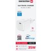SWISSTEN SÍŤOVÝ ADAPTÉR GaN 1x USB-C 35W POWER DELIVERY BÍLÝ