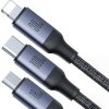 Kábel Speedy USB / USB-C Joyroom SA21-2T3 5v1 - s konektormi USB-C, Micro USB, Lightning / 100W / dĺžka 1,5 m (čierny)