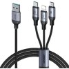 Kábel Speedy USB Joyroom SA21-1T3 3v1 - USB-C, Micro USB, Lightning / 100W / 1,2 m (černý)
