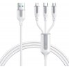 Kabel USB Joyroom S-1T3066A15 3v1 - USB-C, Micro USB, Lightning, 66W, 1,2 m (bílý)