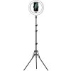 Statívové / kruhové svetlo LED ring s držiakom na mobilný telefón a statívom APEXEL APL-FL10JJ14Y (čierne)
