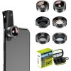 Sada externích / přídavných objektivů na mobilní telefon APEXEL APL-DG6V2 6v1 universal (black)
