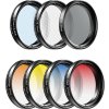 APEXEL APL-37UV-7G 37mm Externí / přídavné objektivy a filtry na mobilní telefon - sada (ND, CPL, Star, barevné filtry)