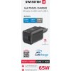 SWISSTEN SIEŤOVÝ ADAPTÉR GaN 2x USB-C 65W PD + 1x USB-A 18W QC ČIERNY