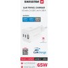 SWISSTEN SIEŤOVÝ ADAPTÉR GaN 2x USB-C 65W PD + 1x USB-A 18W QC BIELÝ