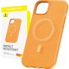 Magnetické pouzdro pro iPhone 15 Baseus řady Fauxther (oranžové)