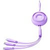 3v1 Joyroom barevný kabel USB na USB-C/Lightning/Micro USB 3,5 A, 1 m (fialový)