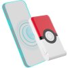 Indukčná powerbanka s MagSafe OTL 5000 mAh, USB-C 15W, Pokemon Pokeball so stojanom (červenobiela).