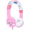 Drôtové slúchadlá pre deti OTL Prasiatko Peppa s dúhou a trblietkami (ružová)