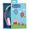 Drôtové slúchadlá pre deti OTL Prasiatko Peppa s dúhou a trblietkami (ružová)