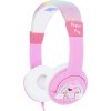 Drôtové slúchadlá pre deti OTL Prasiatko Peppa s dúhou a trblietkami (ružová)