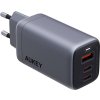 Sieťová nabíjačka Aukey PA-B6U, 1xUSB-A, 2xUSB-C, 67W (sivá)