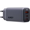 Sieťová nabíjačka Aukey PA-B6U, 1xUSB-A, 2xUSB-C, 67W (sivá)