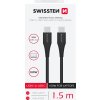 DATOVÝ KABEL SWISSTEN TPE USB-C/USB-C POWER DELIVERY 5A (100W) 1,5 M ČERNÝ