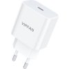 Nástenná nabíjačka VFAN E04, USB-C, 20W, QC 3.0 + kábel Lightning (biela)