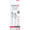 DATOVÝ KABEL SWISSTEN TEXTILE USB-C / USB-C 1,2 M STŘÍBRNÝ
